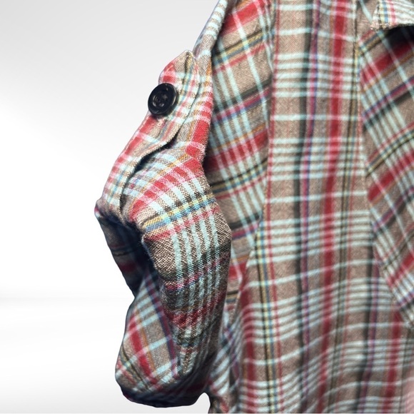 Plaid shirt/tunic with lace detail pockets Size Medium​ - Picture 9 of 9